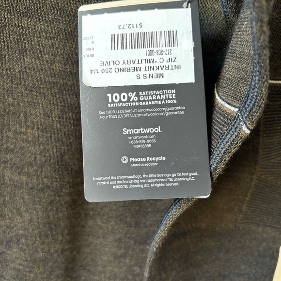 Smartwool Intraknit Merino Wool Military Olive Green Quarter Zip Sweater Top S - Picture 11 of 13